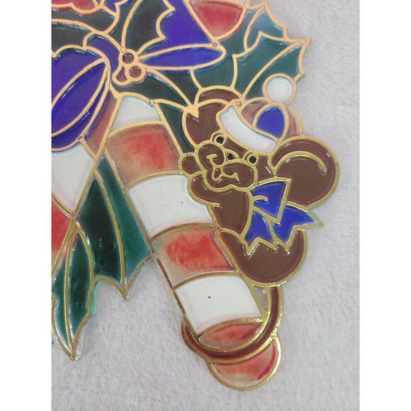 Vintage Crystalline Window Decor Stained Glass Look Plastic Christmas Decoration - Picture 6 of 11